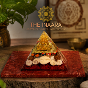 The Inaara Vastu Pyramid Crystal with Golden Temple – Feng Shui Energy, Prosperity & Spiritual Home Decor