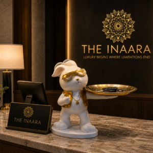 The Inaara Luxury Decorative Rabbit Tray for Keys, Jewelry & Home Styling