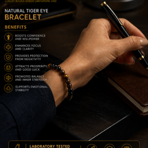 The Inaara Natural Tiger Eye Bracelet for Confidence, Protection & Success