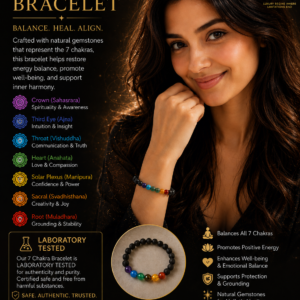 The Inaara 7 Chakra Natural Healing Crystal Bracelet